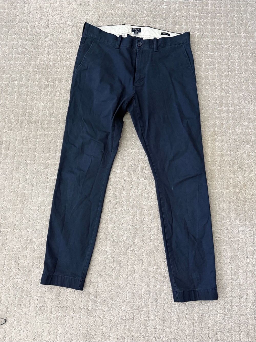 Men's Navy Chino Pants - Slim Tailored Fit